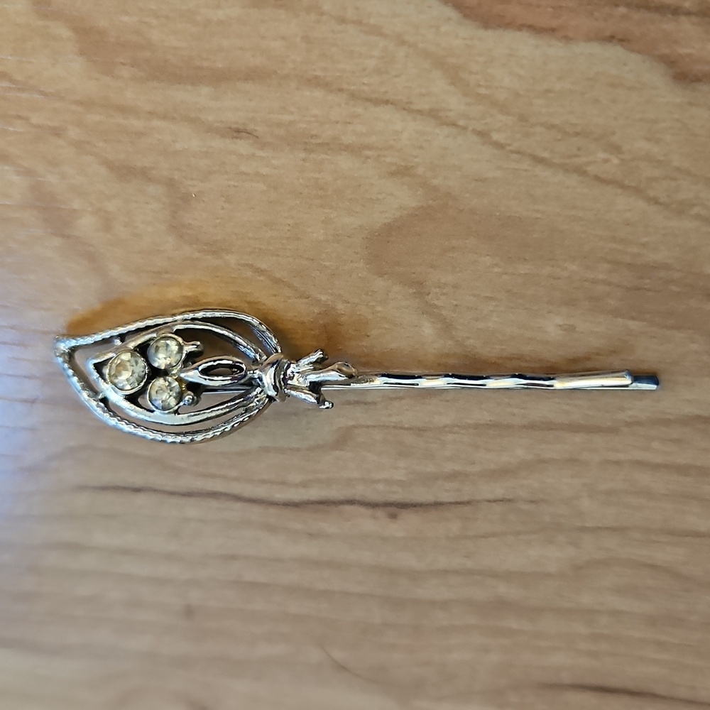 1/$5 or 3/$10 Vintage Rhinestone Silver-toned Metal Hair Pins Accessories